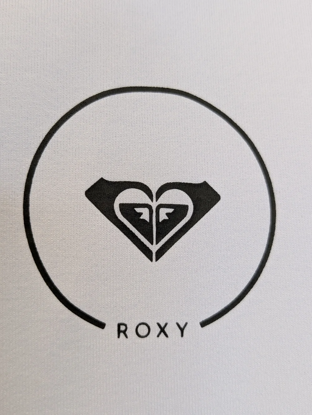 Roxy White Rash Guard Swim Top Logo Graphic Back Short Sleeve Size L